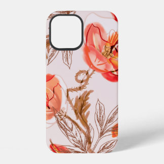 Coque iPhone 12 Pépites Fleurs Motif sans couture sur un backgr be