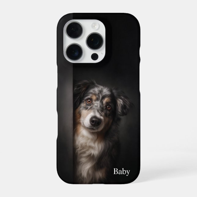 Coque iPhone Personalized Australian Shepherd Portrait iPhone C (Verso)