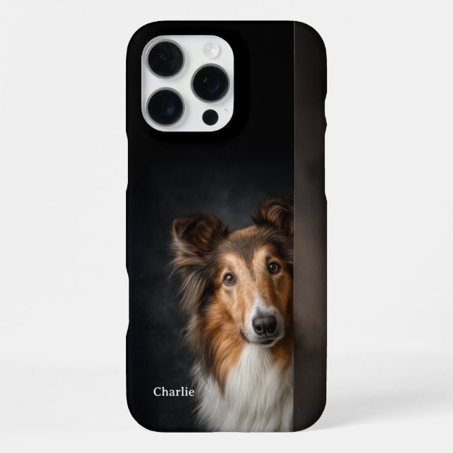 Coque iPhone Personalized Collie Dog Portrait (Verso)