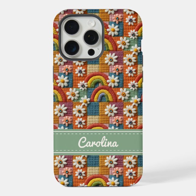 Coque iPhone Personalized Embroidered Rainbow Phone Case (Verso)