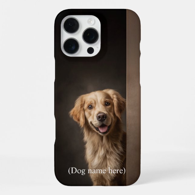 Coque iPhone Personalized Golden Retriever Portrait (Verso)