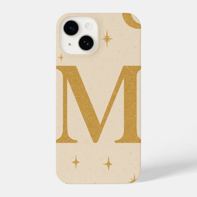 Coque iPhone Personalized M Initial Star Phone Case – Cute Whit (Verso)