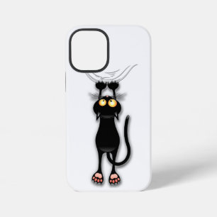 Coque iPhone 12 Mini Personnage de chat drôle qui gratte le tissu