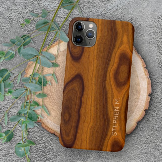 Coque iPhone Personnalisé Chic élégant Retro Motif de bois (Créateur téléchargé)