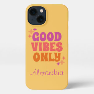 Etui iPhone 13 Personnalisé Good Vibes Jaune