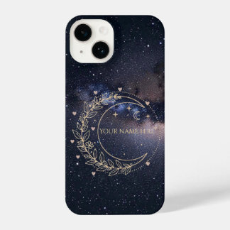 Coque Pour iPhone 14 Personnalisé Lune Mystique et Ciel Étoilé 