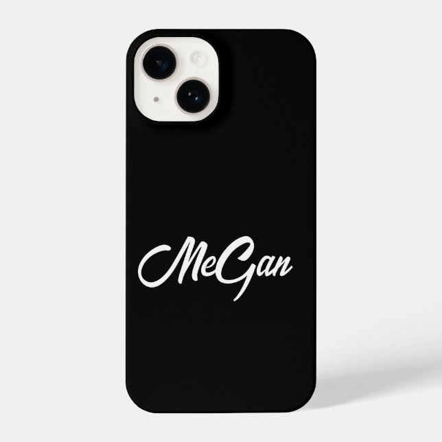 Coque iPhone Personnalisé Nom personnalisé noir Monogramme Coqu (Verso)