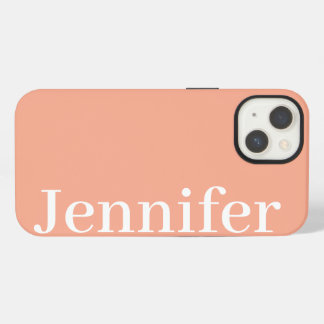 Etui iPhone 13 Personnalisé Nom personnalisé Simple Elégant Pêche