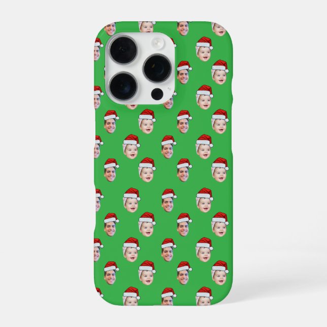 Coque iPhone Personnalisé Santa Hat Visage Noël Cadeau 2 Photos (Verso)