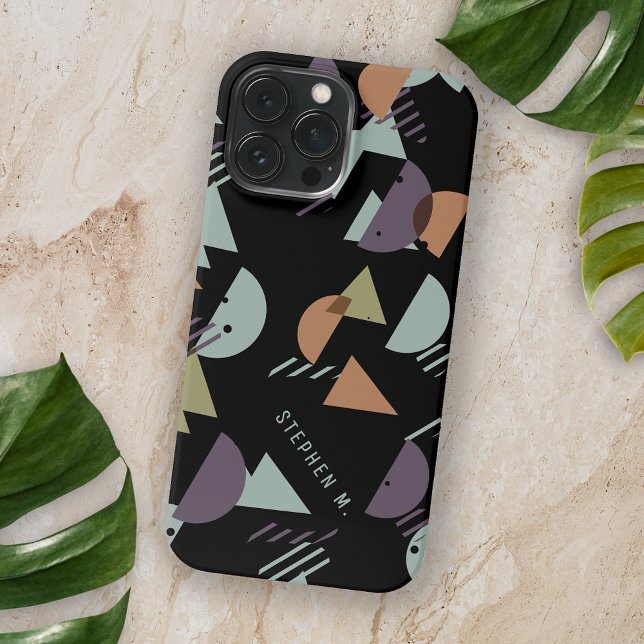 Coque iPhone Personnalisé violet Brown vert orange noir mosaïqu (Créateur téléchargé)