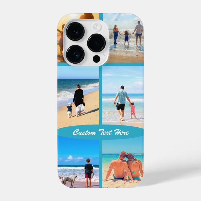 Coque iPhone Personnalisez Votre Collage Photo Nom Du Texte Per (Verso)