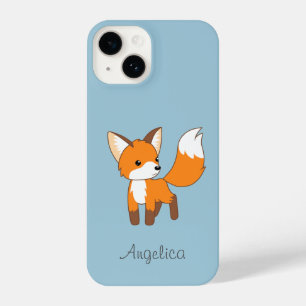 Coque Pour iPhone 14 Petit Fox mignon sur Peach
