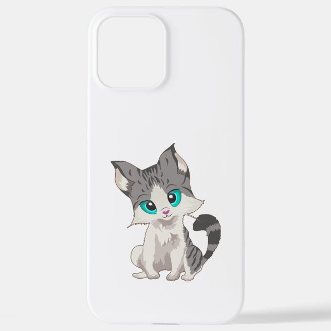 COQUE iPhone PETITE CUISINE GRIS ET BEIGE AUX YEUX BLEUS (Verso)
