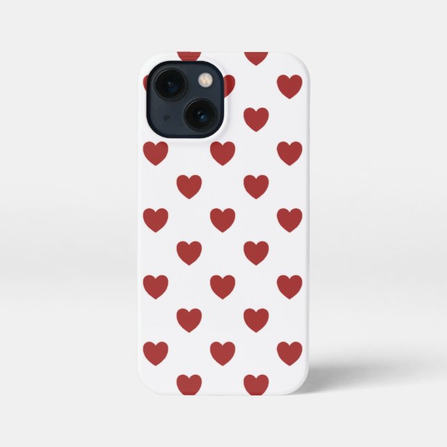 Coque iPhone Petits Coeurs Boîtes de téléphone blanc et rouge (Verso)