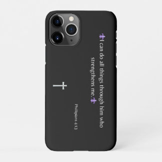 Coque iPhone 11Pro Philippiens 4:13 Bible Verse iPhone / coque ipad
