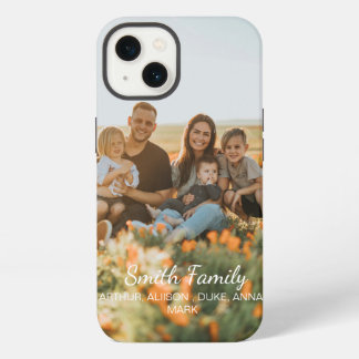 Etui iPhone 13 Photo de famille personnalisée avec des noms perso
