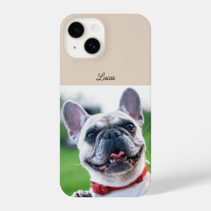 Coque Pour iPhone 14 Photo et nom personnalisés de chat de chien de com