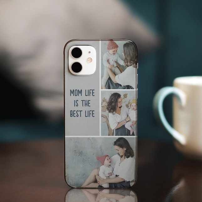 Coque iphone photo et texte de Collage moderne (Modern Collage Photo & Text iPhone Case)