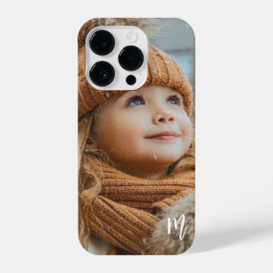 Coque Pour iPhone 14 Plus Photo personnalisée et texte élégant Monogramme