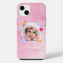 Photo personnalisée pour bébé - Amour, baiser et C