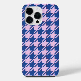 Coque Pour Pour iPhone 14 Pro Max Pied de fond rose+Motif bleu