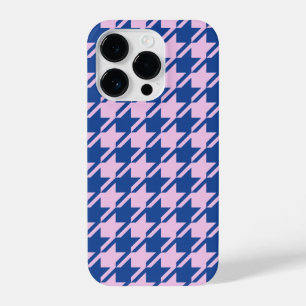Coque Pour iPhone 14 Plus Pied de fond rose+Motif bleu