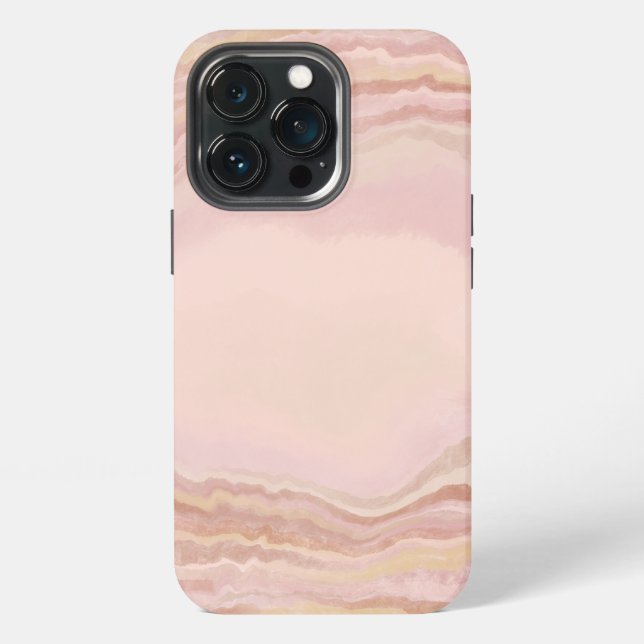 Coque iPhone Pierre de marbre rose Geode Blush (Dos)