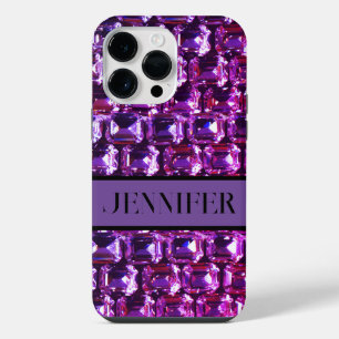 Coque Pour Pour iPhone 14 Pro Max Pierres précieuses violettes élégantes diamants