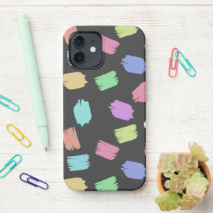 Coque iPhone 12 Pinceau de peinture contours, pinceaux colorés