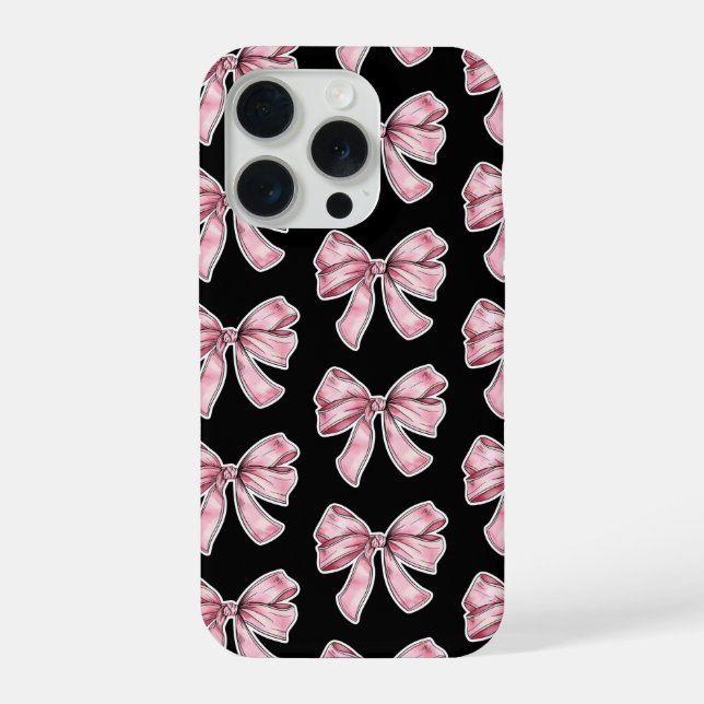 Coque iPhone Pink Bow Pattern Phone Case (Verso)