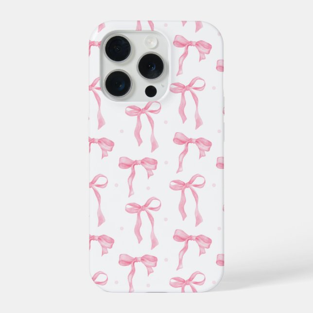 Coque iPhone Pink Bow Phone Case – Chic Black & Blush Pattern (Verso)