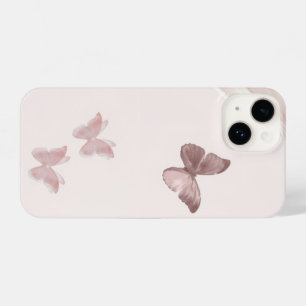 Coque Pour iPhone 14 Pink Butterfly Minimalist Phone Case