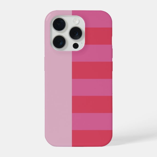 Coque iPhone Pink Cheerful stripes pattern (Verso)