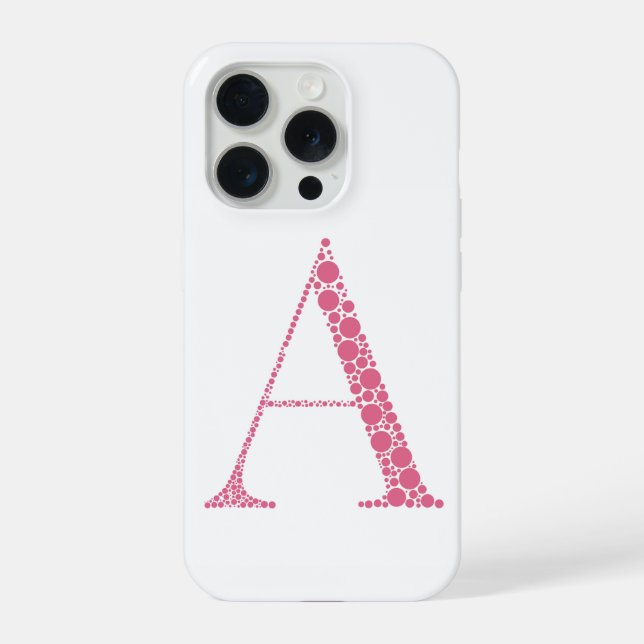 Coque iPhone Pink Circle Letter A – Minimal Gradient Monogram D (Verso)
