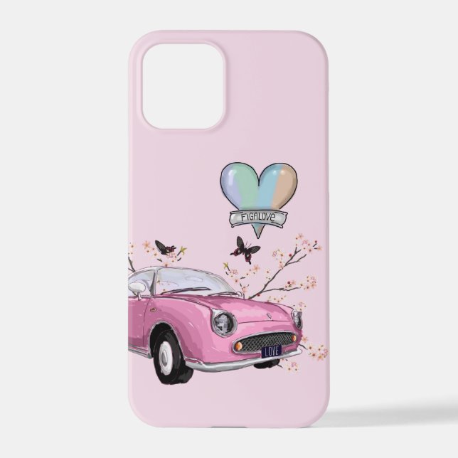 Coque iPhone Pink Figaro phone case - telefoonhoesje roze (Verso)