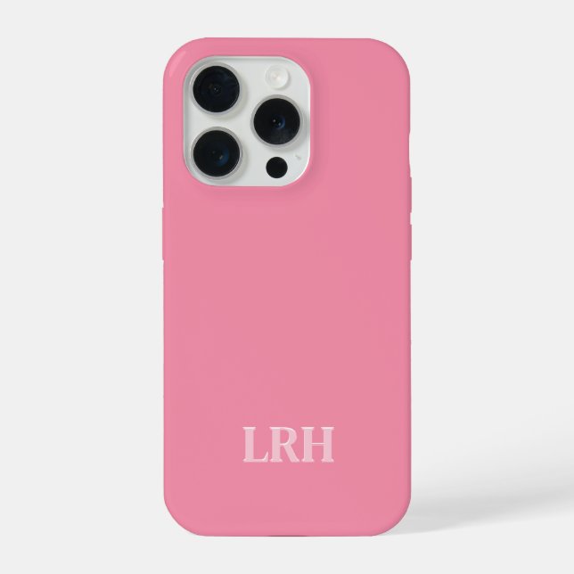 Coque iPhone Pink Modern Double Layer Simple Initial Monogram  (Verso)