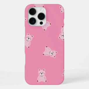 Coque iPhone 16 Pro Max "Pink Teddy Parade - Magnifique étui téléphonique 