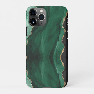 Coque iPhone 11Pro PixDezines WATERCOLOR AGATE DARK GREEN