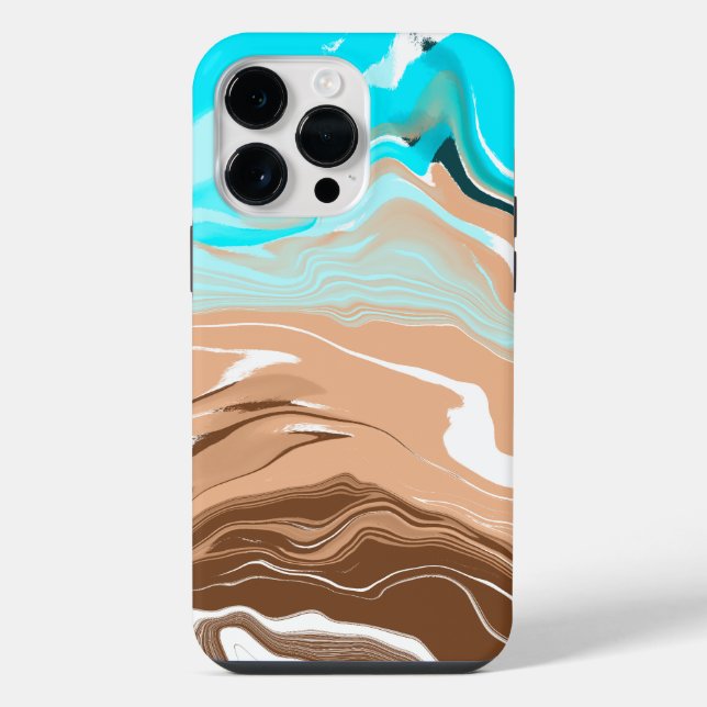 Coque iPhone Plage Abstraite Fluid Art (Verso)