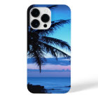 Plage de l'île tropicale Océan Rose Bleu Coucher d