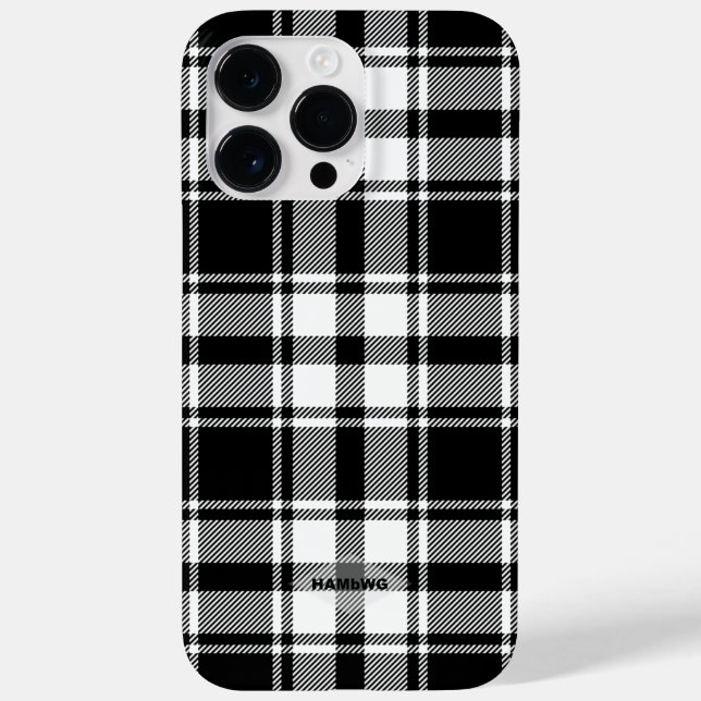Coque iphone Plaid noir et blanc HAMbWG (Verso)