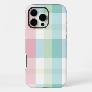 Coque iPhone 16 Pro Max Plaid Series, Pink Green Plaid
