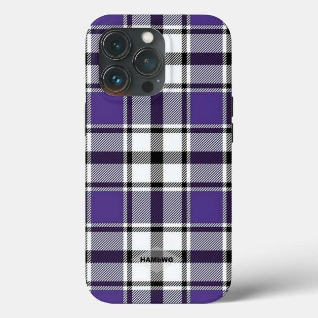 Coque iphone Plaid violet HAMbWG (Verso)