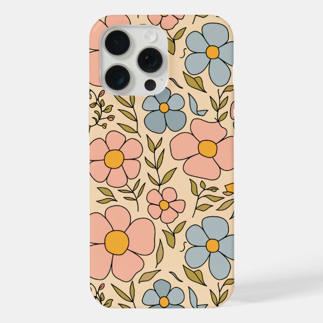 Coque iPhone Plaisir Floral Rétro (Verso)