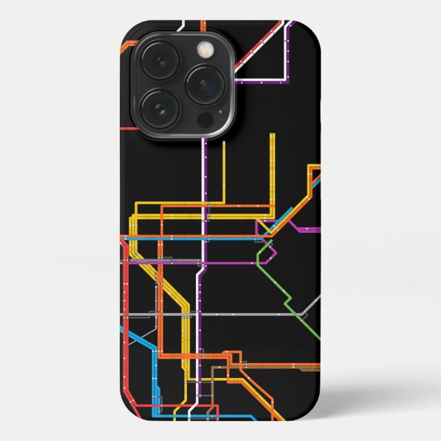 Coque iPhone Plan du métro de la ville (Verso)