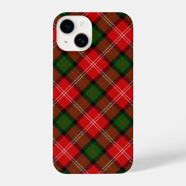 Coque iPhone Plaque vert rouge tartan MacKintosh (Verso)