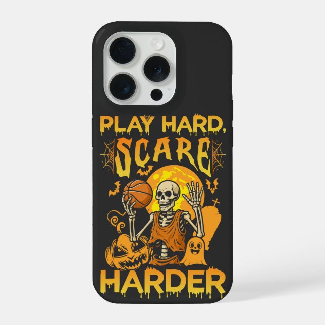 Coque iPhone Play Hard Scare Harder Sports Halloween (Verso)