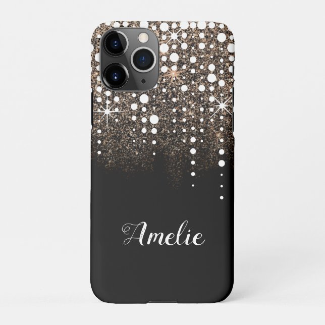 Coque iPhone Pluie de Parties scintillant en chute libre Séquin (Dos)