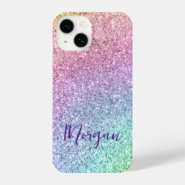 Coque iPhone Plutôt chatoyante Parties scintillant arc-en-ciel  (Verso)