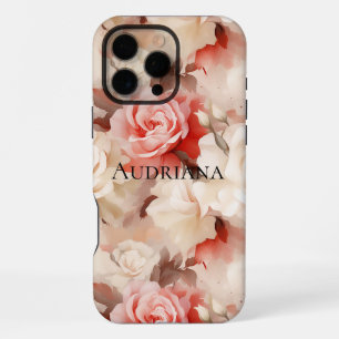 Coque iPhone 16 Pro Max Plutôt Rose Crème Blush Floral